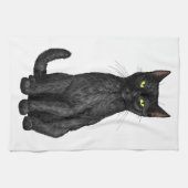 Schwarze Katze Geschirrtuch (Horizontal)