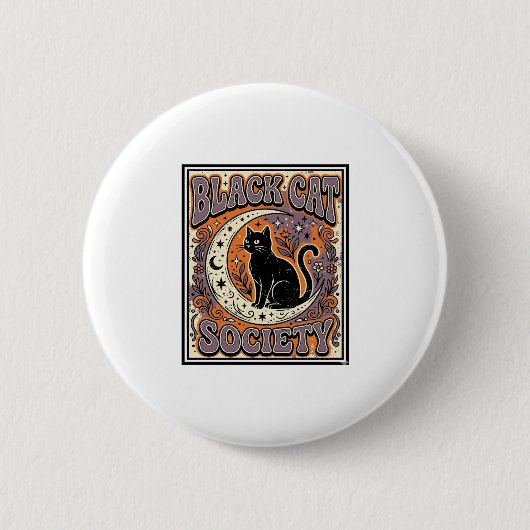 Schwarze Katze Gesellschaft Katze Schwarze Katze V Button (Vorderseite)