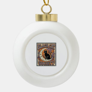 Schwarze Katze Gesellschaft Katze Schwarze Katze V Keramik Kugel-Ornament