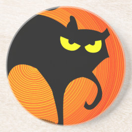 Schwarze Katze Getränkeuntersetzer