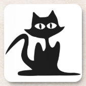 SCHWARZE KATZE GETRÄNKEUNTERSETZER (Vorderseite)