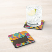 Schwarze Katze Getränkeuntersetzer (Rechte Seite)