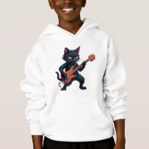 Schwarze Katze Gitarrenspieler