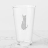 Schwarze Katze Glas (Rückseite)