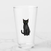 Schwarze Katze Glas (Vorderseite)