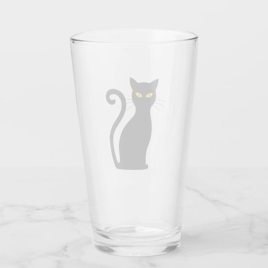 Schwarze Katze Glas (Rückseite)