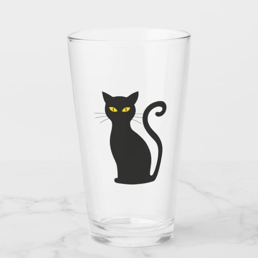Schwarze Katze Glas (Vorderseite)