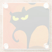 Schwarze Katze Glasuntersetzer (Rückseite)