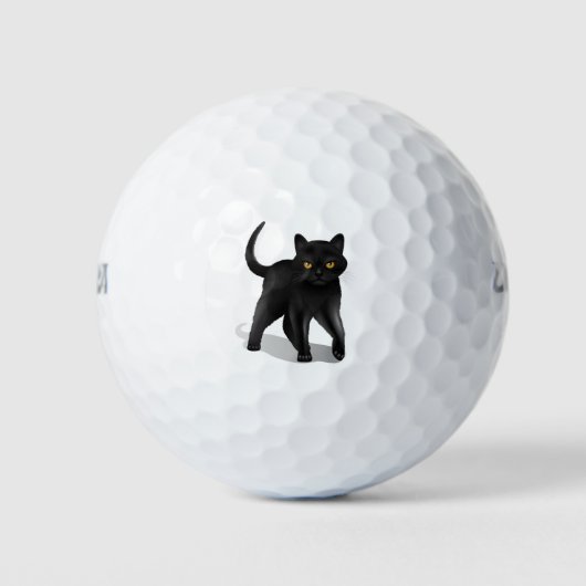 Schwarze Katze Golfball (Vorderseite)