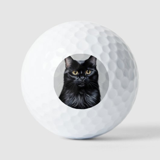 Schwarze Katze Golfball (Vorderseite)