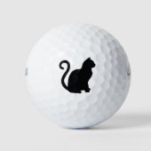 Schwarze Katze Golfball (Vorderseite)