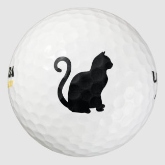 Schwarze Katze Golfball