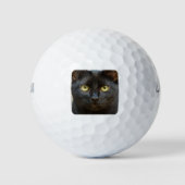 Schwarze Katze Golfball (Vorderseite)