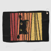 Schwarze Katze Golfhandtuch (Horizontal)