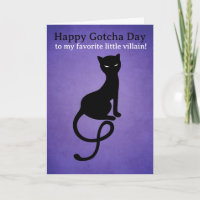 Schwarze Katze Gotcha Day Karte - Lustige Void-Kat