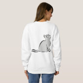 Schwarze Katze, graue Fülle Sweatshirt (Schwarz voll)
