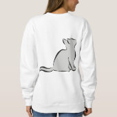 Schwarze Katze, graue Fülle Sweatshirt (Rückseite)
