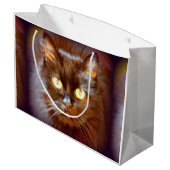 schwarze Katze Große Geschenktüte (Rückseite Schrägansicht)