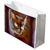 schwarze Katze Große Geschenktüte (Vorderseite Schrägansicht)