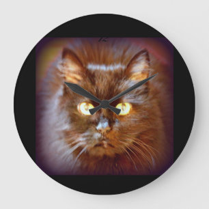 Schwarze Katze Große Wanduhr