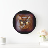 Schwarze Katze Große Wanduhr (Zuhause)