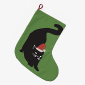 Schwarze Katze Großer Weihnachtsstrumpf (Vorderansicht (hängend))
