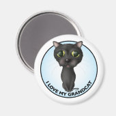 Schwarze Katze - Großkatze Magnet (Vorderseite/Rückseite)