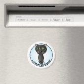 Schwarze Katze - Großkatze Magnet (In Situ (Geschirrspüler))