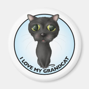 Schwarze Katze - Großkatze Magnet