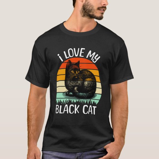 Schwarze Katze Grumpy Schwarze Katze T-Shirt (Vorderseite)