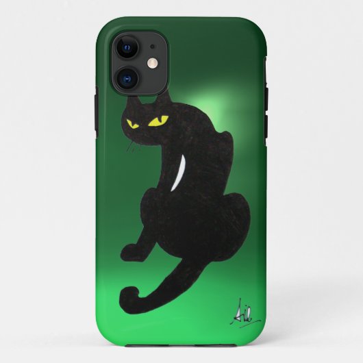 SCHWARZE KATZE grün Case-Mate iPhone Hülle (Rückseite)