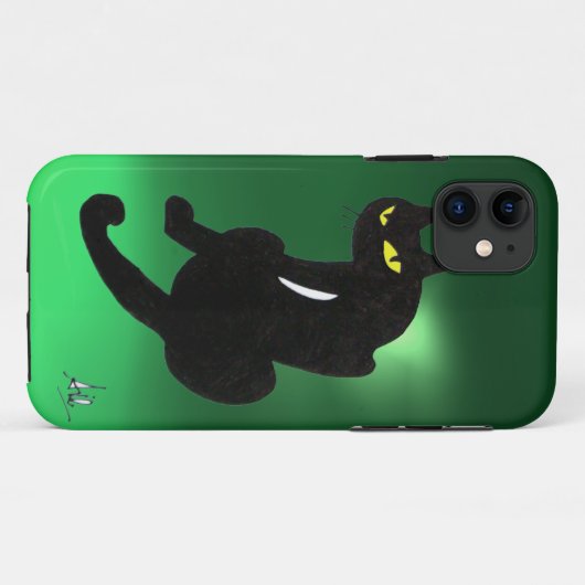 SCHWARZE KATZE grün Case-Mate iPhone Hülle (Rückseite (Horizontal))