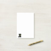 Schwarze Katze Grüne Augen Notizen (Auf Schreibtisch)