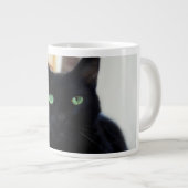 Schwarze Katze - grüne Augen - Tasse (Vorderseite Rechts)