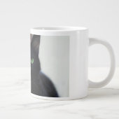 Schwarze Katze - grüne Augen - Tasse (Rechts)