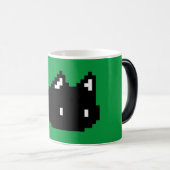 Schwarze Katze Grüne Tasse (VorderseiteRechts)