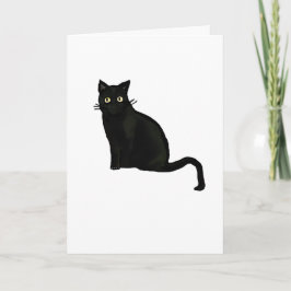 Schwarze Katze Grußkarte  leer im Inneren Karte