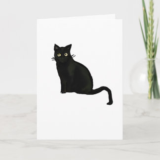 Schwarze Katze Grußkarte  leer im Inneren Karte