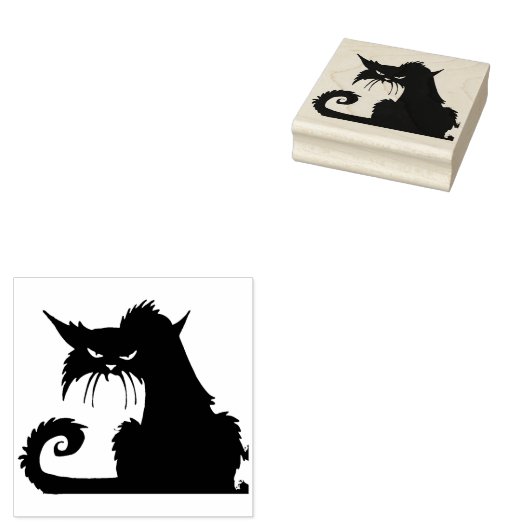 Schwarze Katze Gummistempel (Stempel)