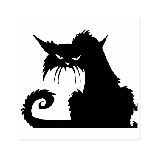 Schwarze Katze Gummistempel (Prägung)