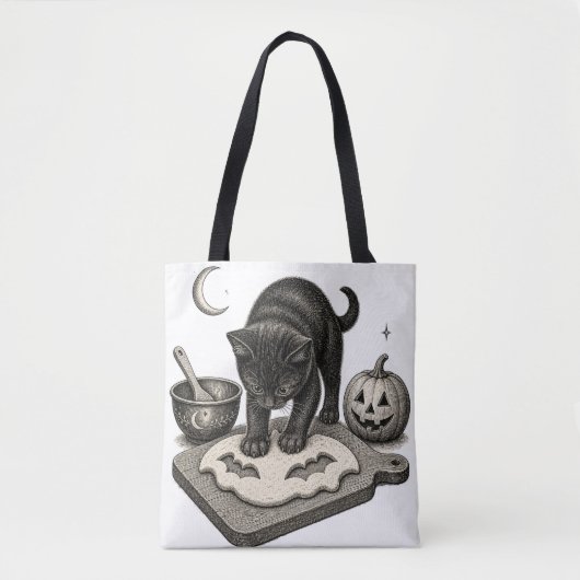 Schwarze Katze Halloween Backen Tasche (Vorderseite)