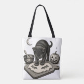 Schwarze Katze Halloween Backen Tasche (Rückseite)