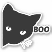 Schwarze Katze, Halloween-Geschenkkatzen Aufkleber (Vorderseite)