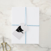 Schwarze Katze, Halloween-Geschenkkatzen Geschenkanhänger (Mit Garn)