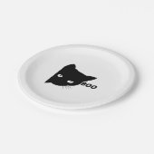 Schwarze Katze, Halloween-Geschenkkatzen Pappteller (Schrägansicht)