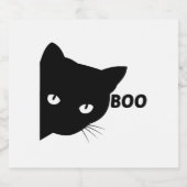 Schwarze Katze, Halloween-Geschenkkatzen Schaumweinetikett (Einzelnes Label)