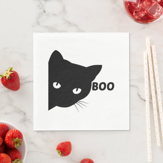 Schwarze Katze, Halloween-Geschenkkatzen Serviette (Beispiel)