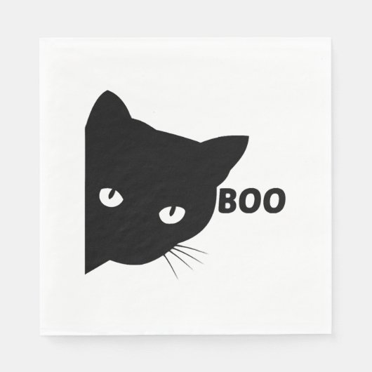 Schwarze Katze, Halloween-Geschenkkatzen Serviette (Vorderseite)