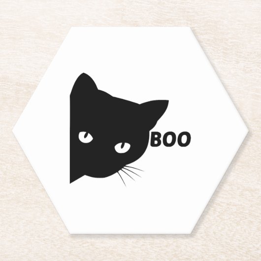 Schwarze Katze, Halloween-Geschenkkatzen Untersetzer (Vorderseite)