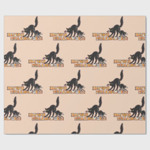 Schwarze Katze Halloween  Geschenkpapier